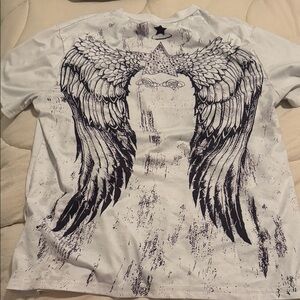 Stylish White teen Shirt with Wing Design